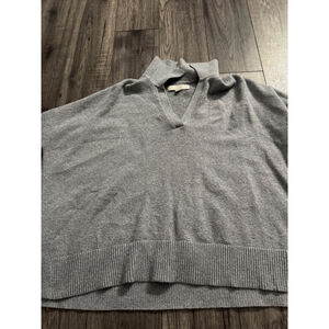 LOFT Boxy Oversized Medium Vneck Classic Sweater Collared Comfy Fit - $69 Retail